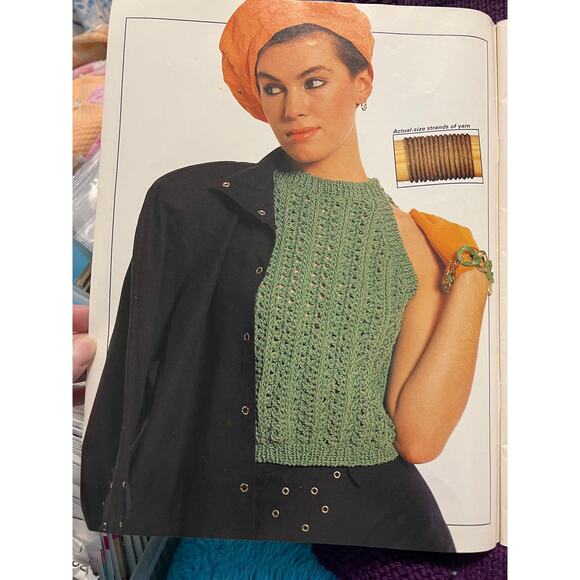 magic Crocheted pattern book 1984 sweater doily skirt butterfly - Picture 5 of 16